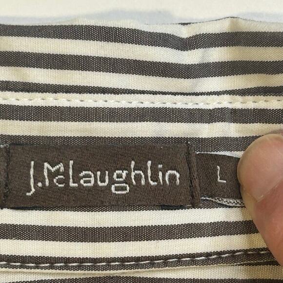 J. Mclaughlin Arissa dark gray and white cotton tunic with pockets size L - Picture 7 of 11